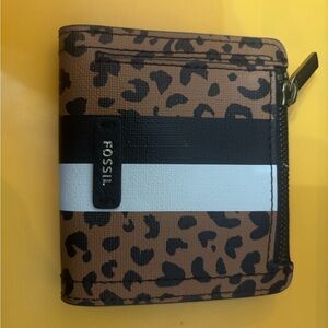 Fossil Brown and Black Animal Print Wallet